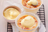 Zitronenpudding mit Safrancreme Zitronenpudding mit Safrancreme