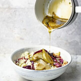 Radicchio-Risotto mit Birne Radicchio-Risotto mit Birne