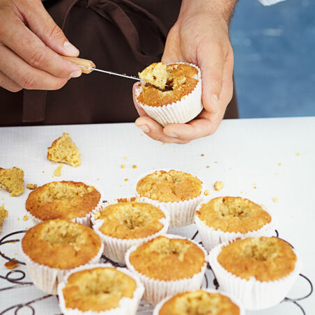 Apfelmus-Cupcakes mit Toffee-Top