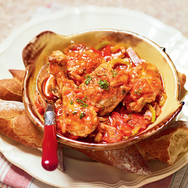 Huhn auf baskische Art Rezept | Küchengötter