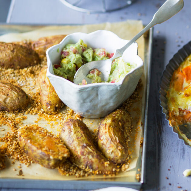 Bild von Sesam-Kartoffeln mit Avocadocreme