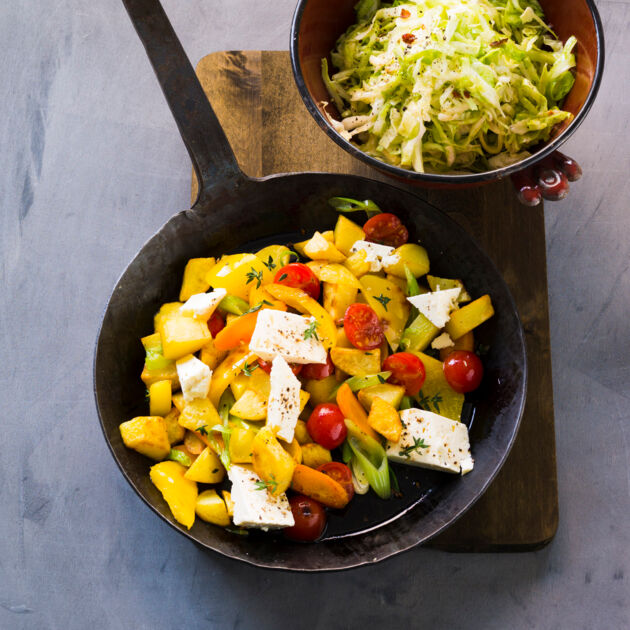 Kartoffelpfanne mit Feta Rezept | Küchengötter Kartoffelpfanne mit Feta Rezept | Küchengötter