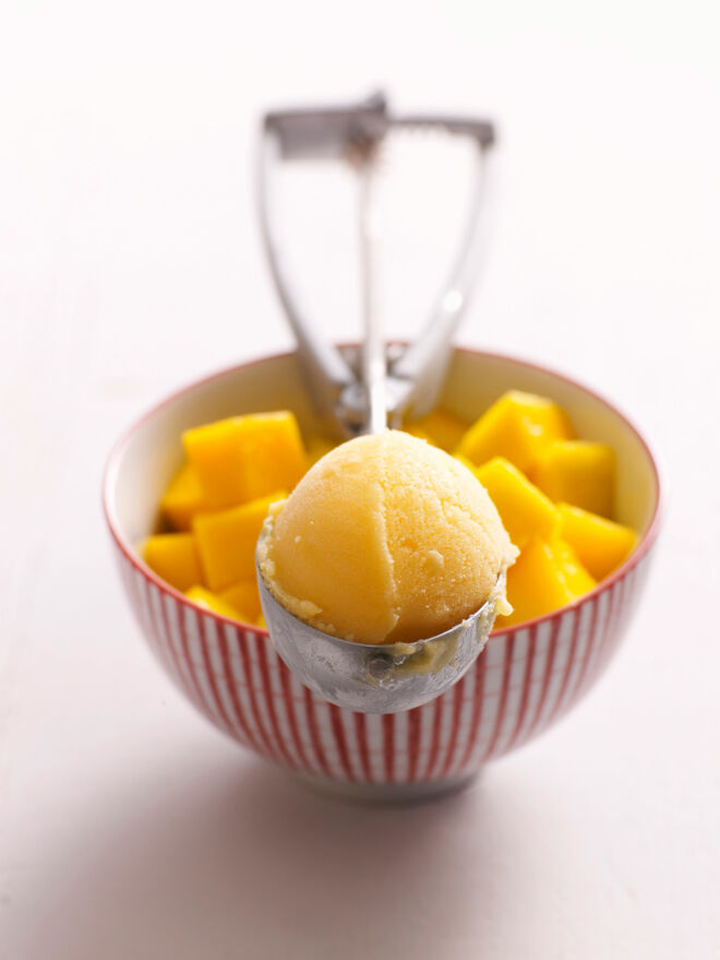 Eis selber machen Mango Sorbet