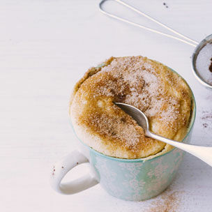 Tassenkuchen Mug Cake Rezepte ohne Ei Zimt und Zucker