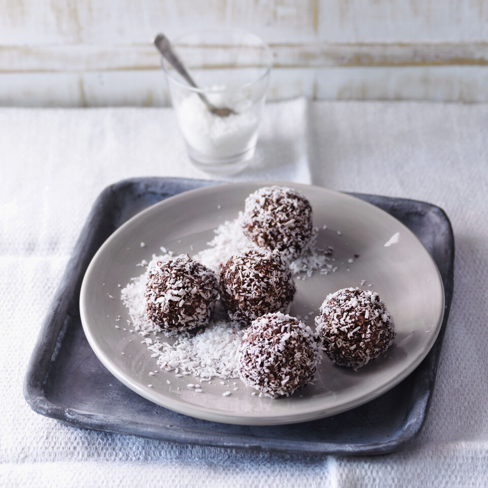 Rezept für Brownie-Pralinen mit Haferflocken und Mandelmus | Küchengötter