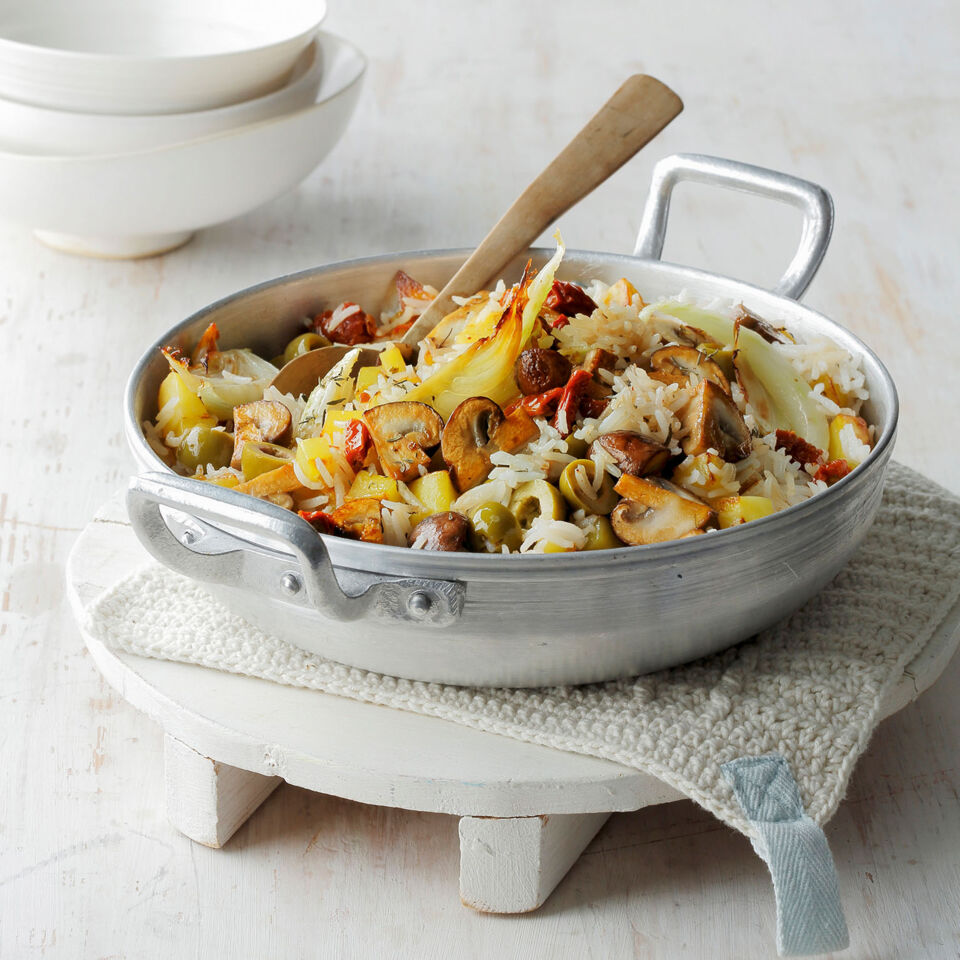 Reispfanne mit Pilzen Rezept | Küchengötter Reispfanne mit Pilzen Rezept | Küchengötter