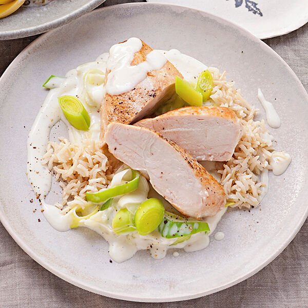 Lauchgemüse mit Geflügelbrust