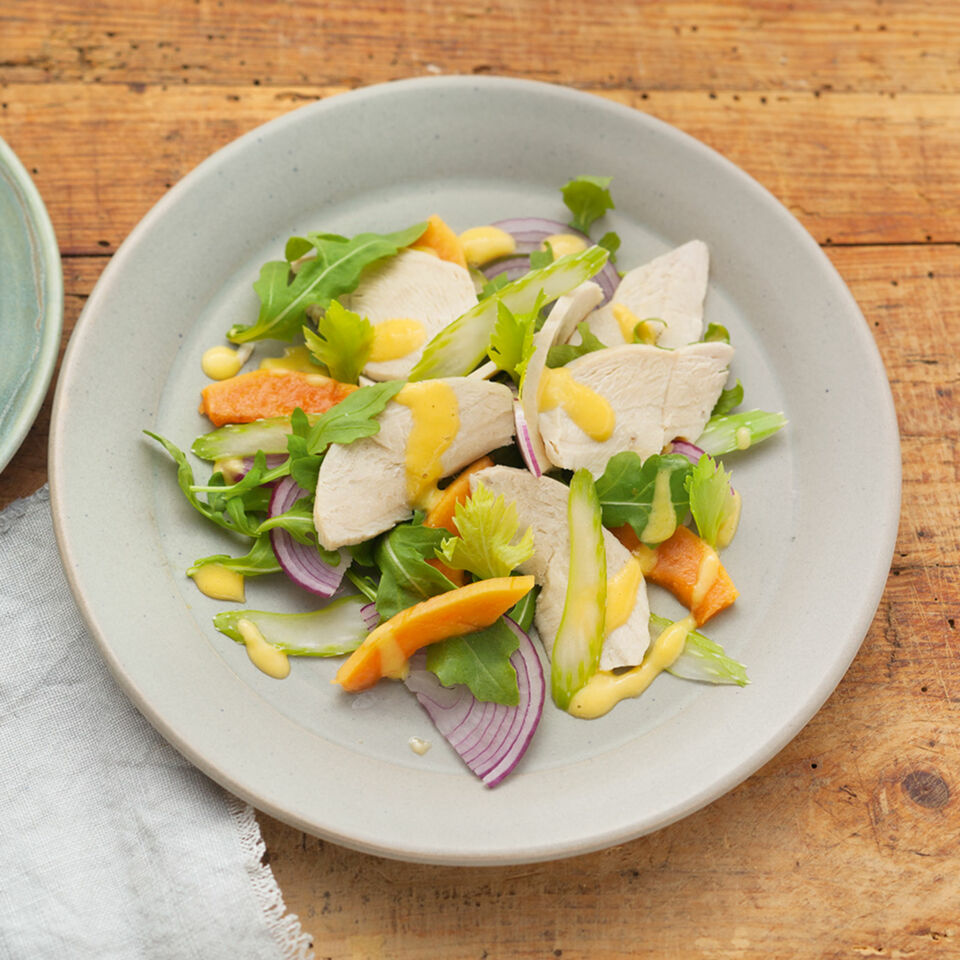 Schneller fruchtiger Hähnchensalat Rezept | Küchengötter