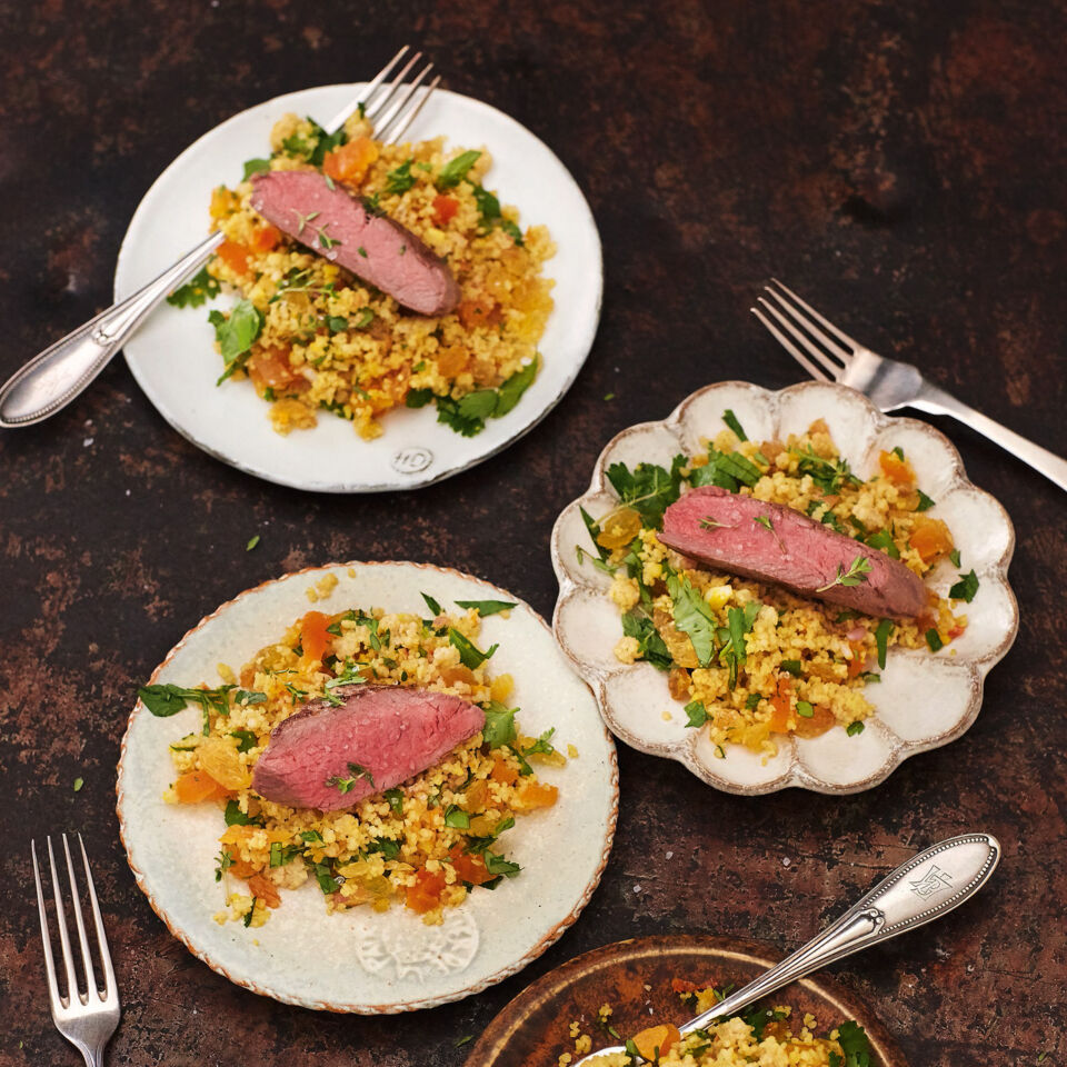 Couscous-Salat mit Lamm und Chermoula Rezept | Küchengötter