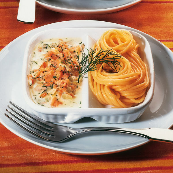 Spaghetti mit Lachs-Sahnesauce Rezept | Küchengötter