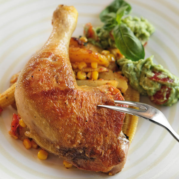 Maishähnchen mit Avocadocreme Rezept | Küchengötter Maishähnchen mit Avocadocreme Rezept | Küchengötter