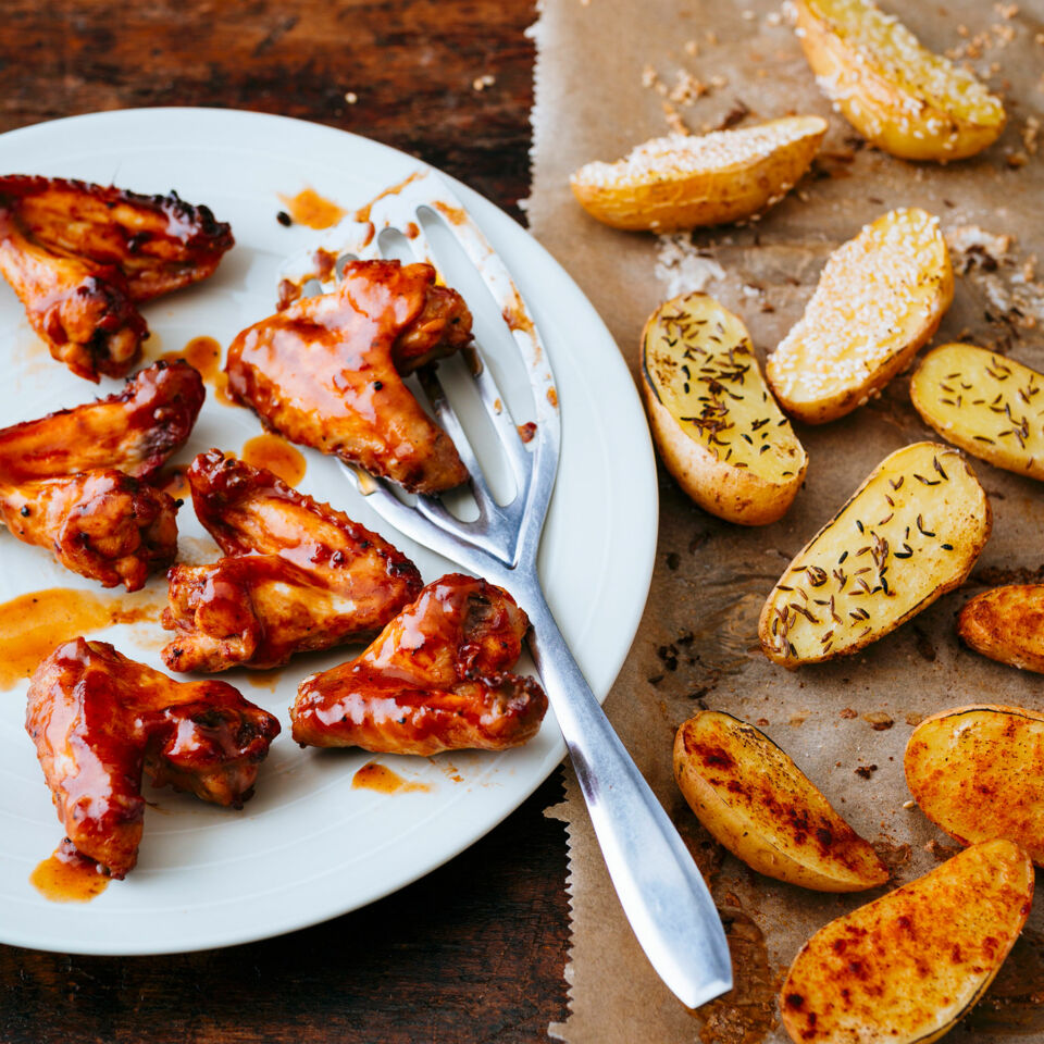 Chicken Wings mit Kartoffeln Rezept | glutenfrei | Küchengötter