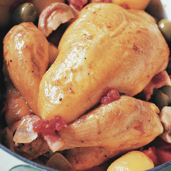 Geschmortes Hähnchen mit Oliven Rezept | Küchengötter