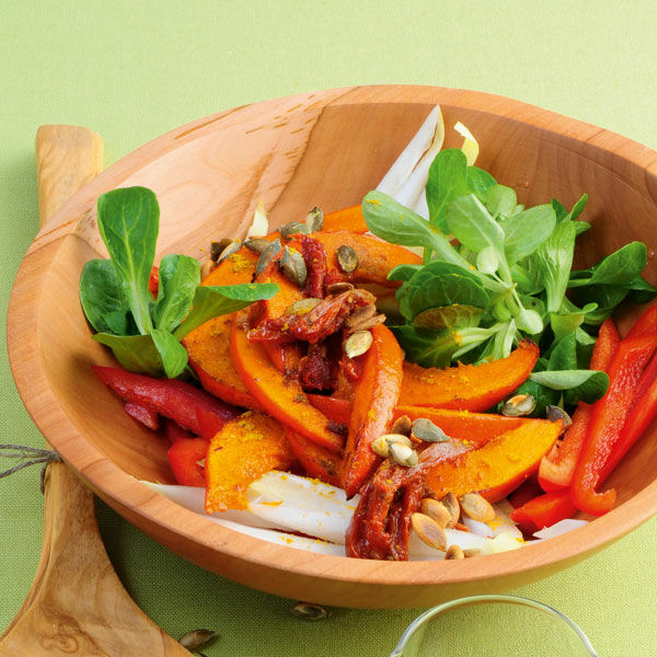 Herbstsalat mit Currykürbis Rezept | Küchengötter