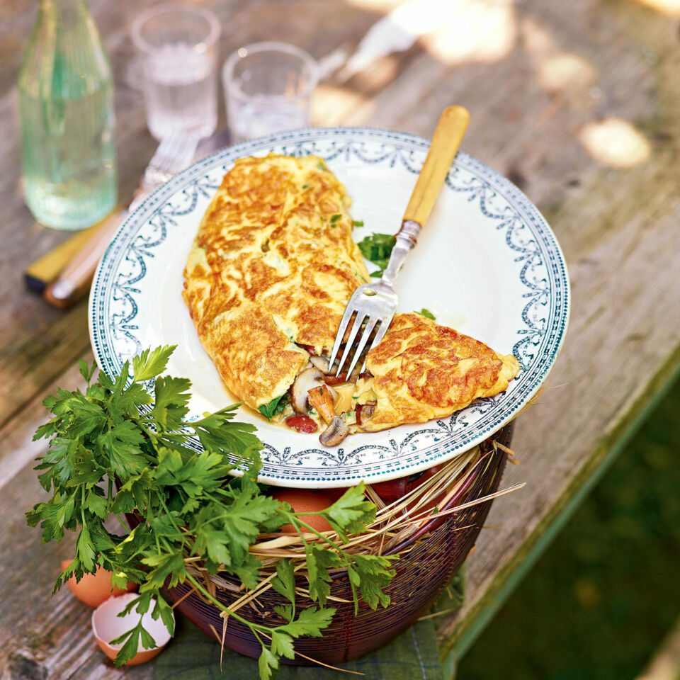 Omelette mit Pilzen Rezept | Frankreich | Küchengötter