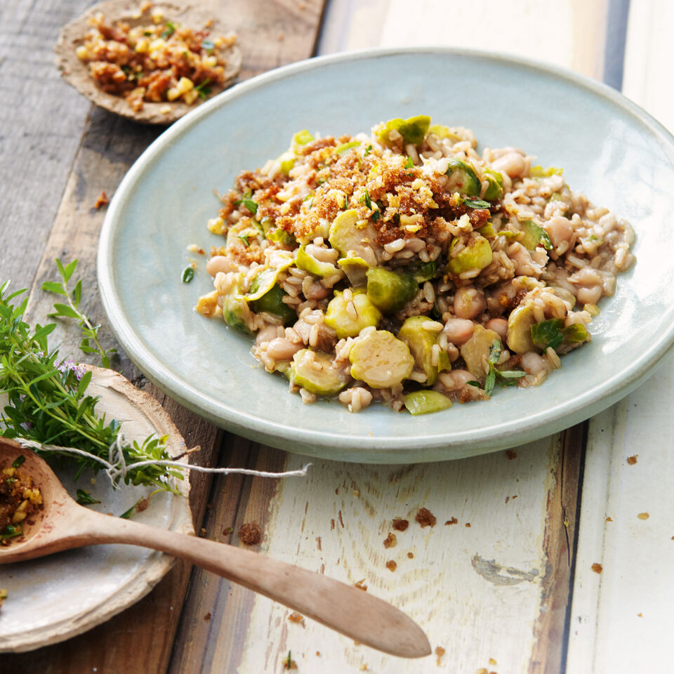 Rosenkohl-Bohnen-Risotto