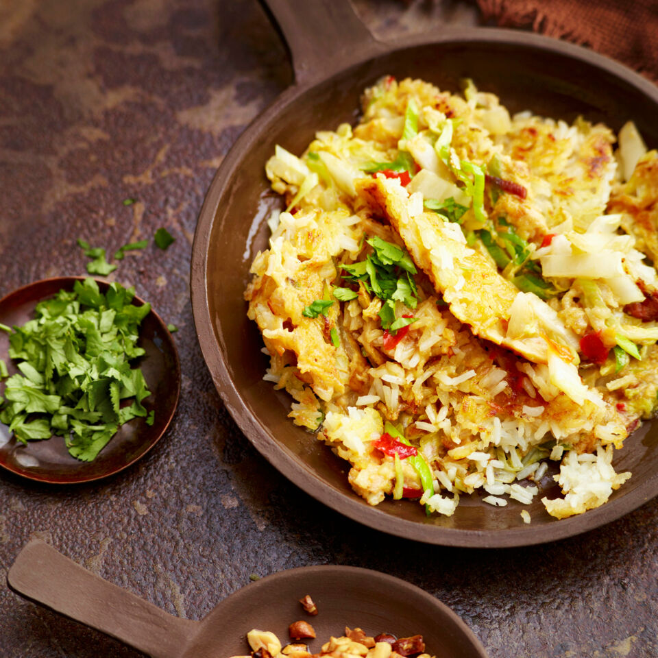 Gebratener Reis mit Lauch und Chinakohl Rezept | Küchengötter