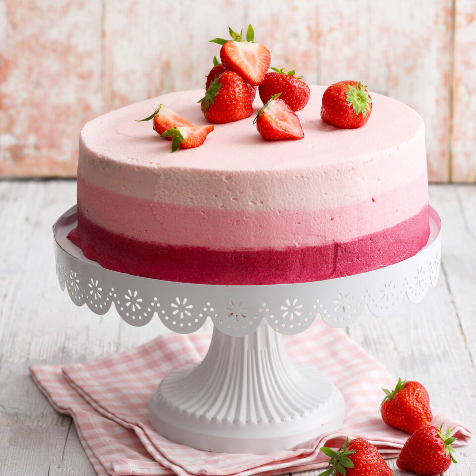 Erdbeer-Ombré-Torte Rezept | Küchengötter
