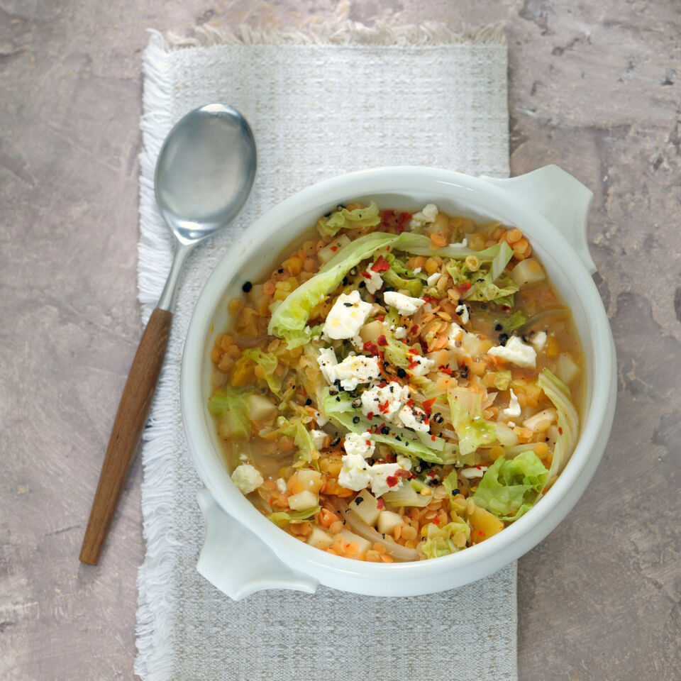 Linsen-Chinakohl-Topf