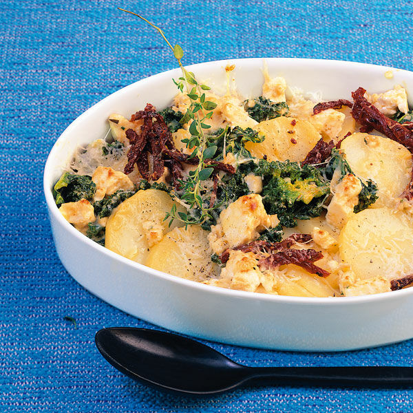 Mediterraner Grünkohl-Kartoffel-Auflauf Rezept | Küchengötter