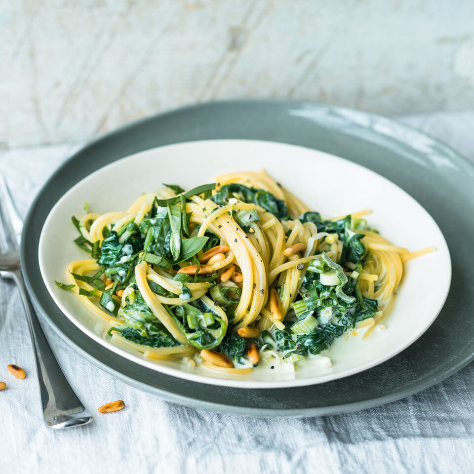 Spaghetti con spinaci e gorgonzola Rezept | Küchengötter