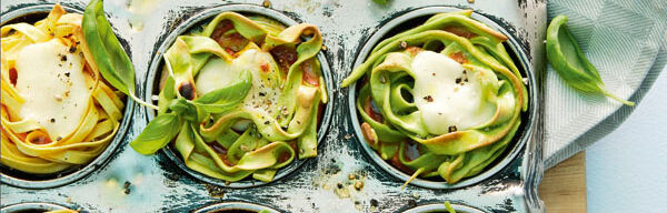 Gratinierte Nudelmuffins Gratinierte Nudelmuffins