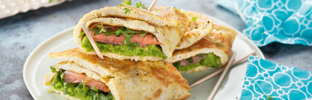 Omelett-Wraps mit Räucherlachs Omelett-Wraps mit Räucherlachs
