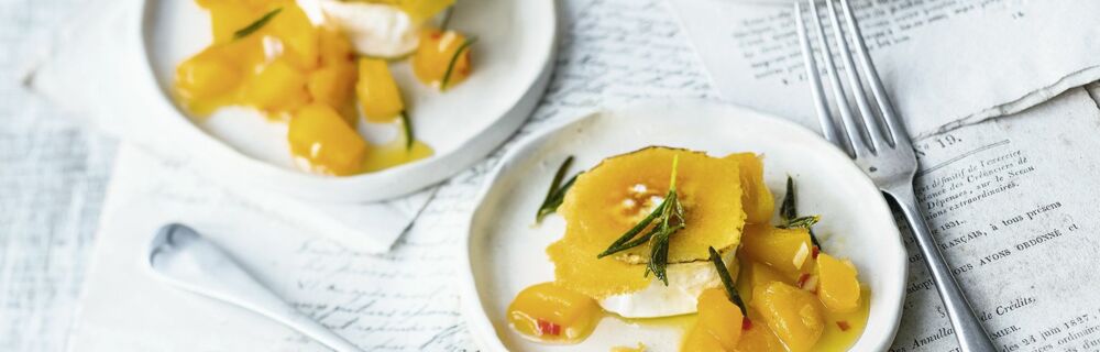 Ziegenkäse mit Aprikosensalsa Ziegenkäse mit Aprikosensalsa