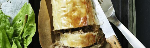 Strudel mit Blut- und Leberwurst Strudel mit Blut- und Leberwurst