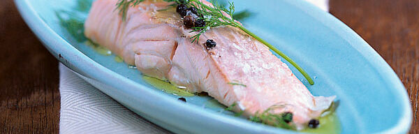 Pochierter Lachs