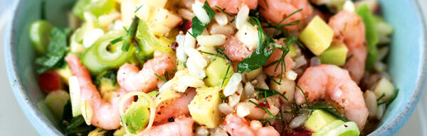 Reis-Krabben-Salat mit Avocado