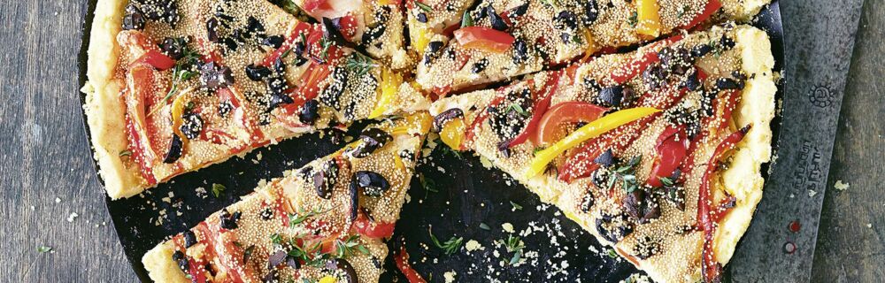Paprikaquiche mit Amarantkruste Paprikaquiche mit Amarantkruste