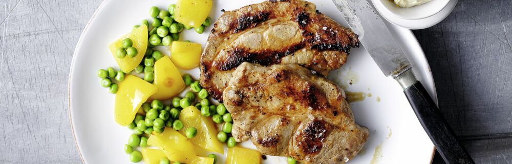 Marinierte Schweinenackensteaks Marinierte Schweinenackensteaks