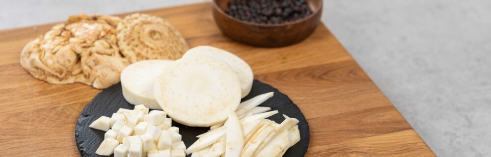 Knollensellerie schneiden Knollensellerie schneiden