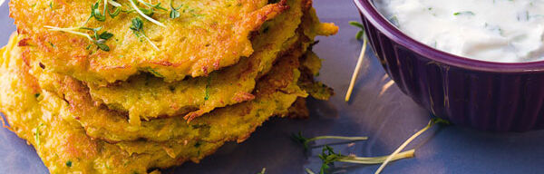 Gemüsepüfferchen mit Kräuterdip Gemüsepüfferchen mit Kräuterdip