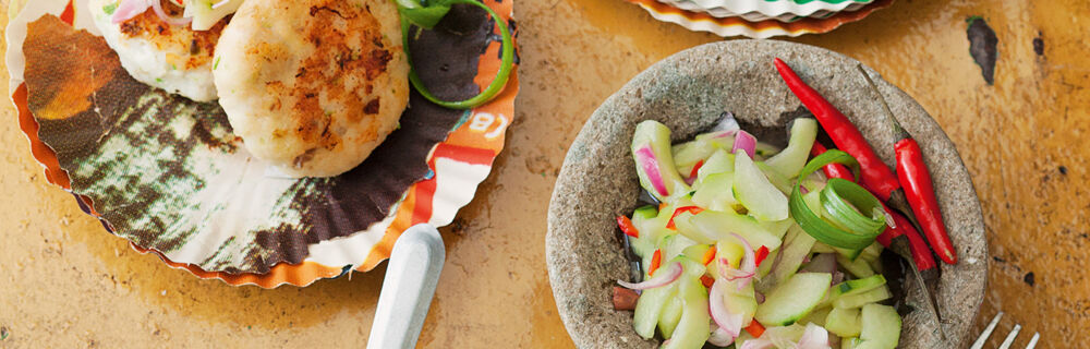 Fischküchlein mit Gurken Fischküchlein mit Gurken