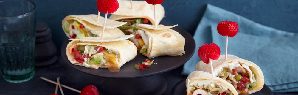 Wrap-Bites mit Hühnchen Wrap-Bites mit Hühnchen