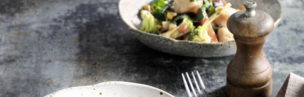 Fischpfanne mit buntem Gemüse Fischpfanne mit buntem Gemüse