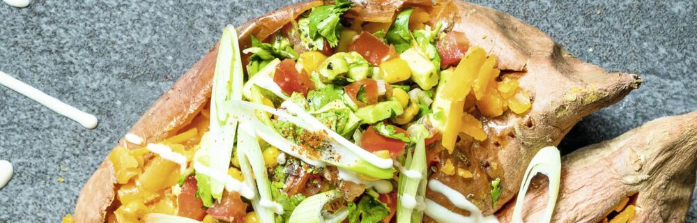 Gefüllte Ofen-Süßkartoffeln Gefüllte Ofen-Süßkartoffeln