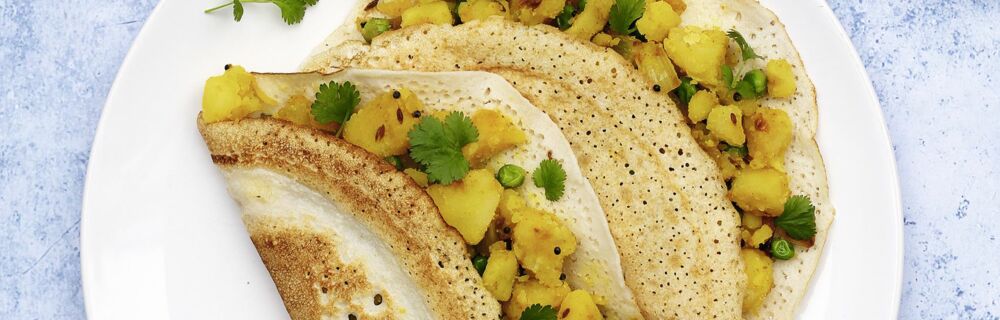 Dosas mit Kartoffelfüllung Dosas mit Kartoffelfüllung