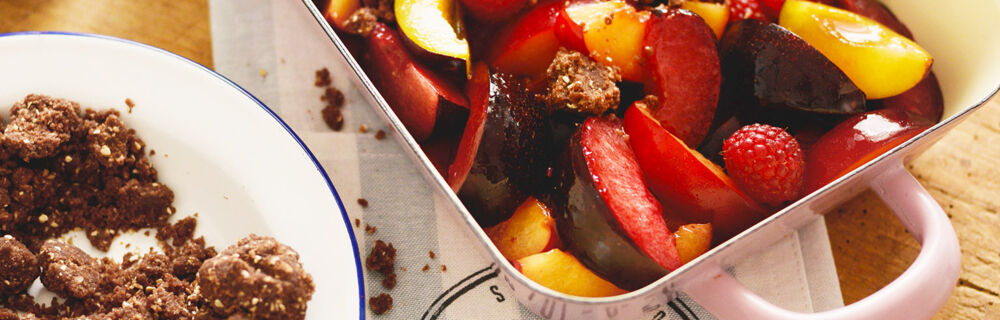 SCHOKO-PFLAUMEN-CRUMBLE SCHOKO-PFLAUMEN-CRUMBLE