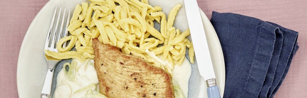 Rahmschnitzel mit Spätzle Rahmschnitzel mit Spätzle