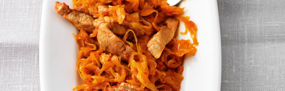 Sauerkrautpfanne mit Schweinefilet