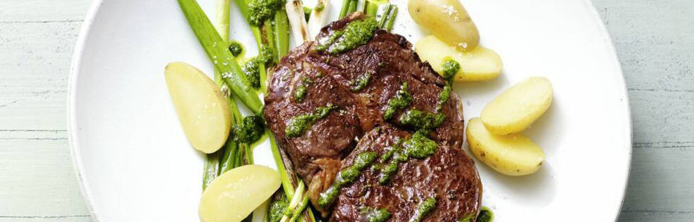Rindersteak mit Bärlauchöl Rindersteak mit Bärlauchöl