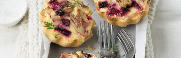 MINIQUICHES MIT ROTER BETE