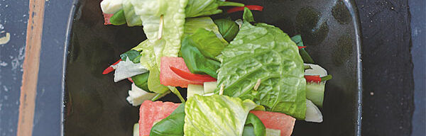 Salatröllchen mit Melone Salatröllchen mit Melone