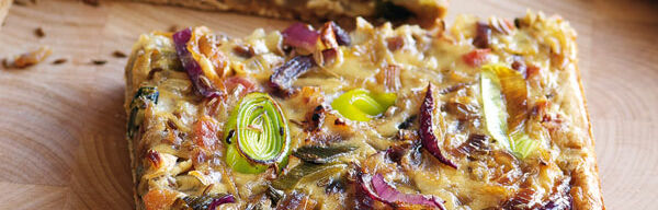 Viererlei-Zwiebelkuchen Viererlei-Zwiebelkuchen
