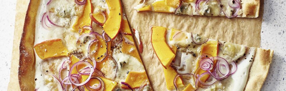 Flammkuchen mit Kürbis Flammkuchen mit Kürbis