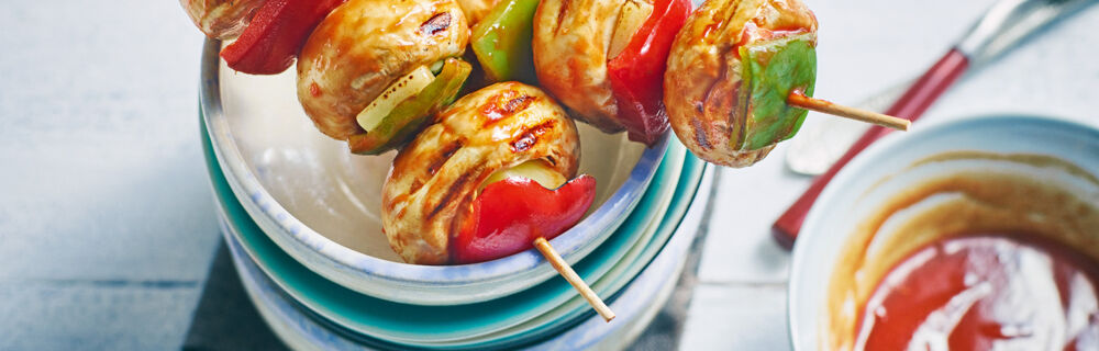 Champignon-Paprika-Spieße Champignon-Paprika-Spieße