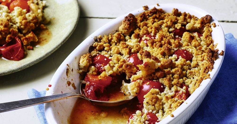 Kirschtomaten mit Parmesanstreuseln Rezept | Küchengötter Kirschtomaten mit Parmesanstreuseln Rezept | Küchengötter